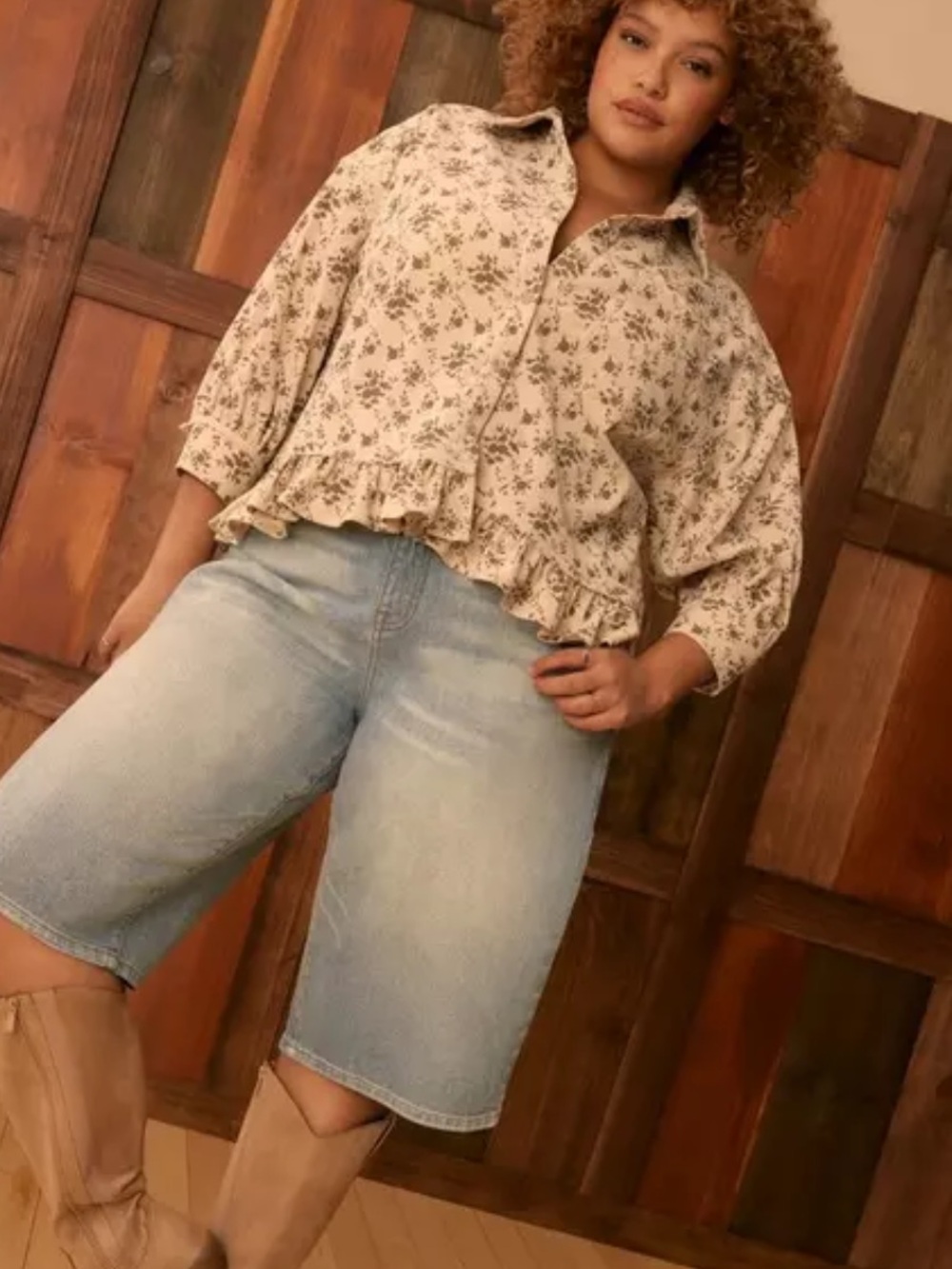 Torrid Festi Oversized Ruffle Button Down Top 3